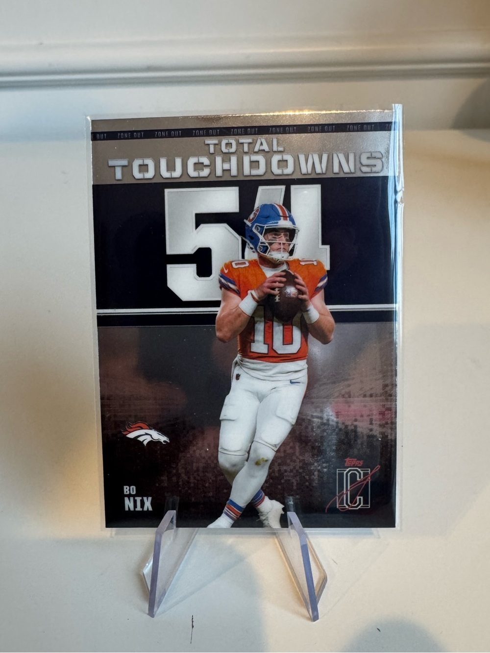 🔥 2025 Bo Nix Topps Signature 54 Touchdowns Zone out Card. #broncos
